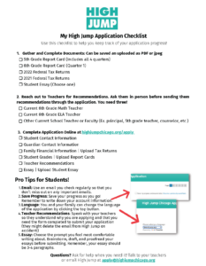 Application Checklist (Student Friendly)