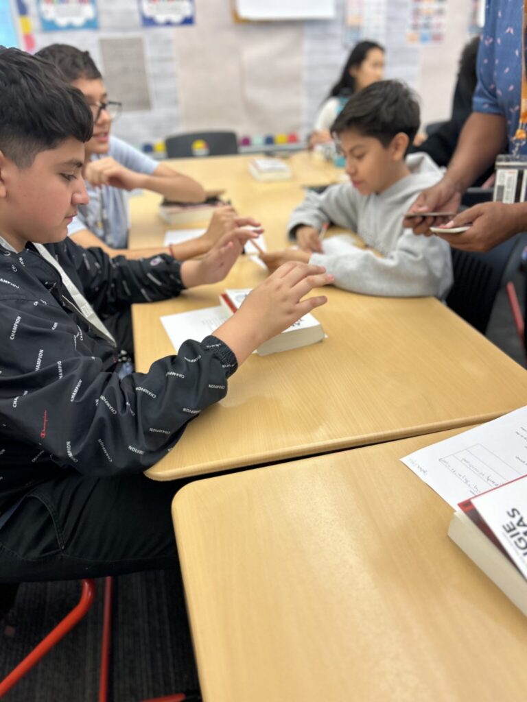 Students sitting at desks