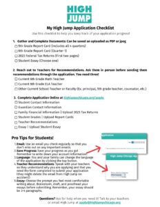 Application Checklist (Student Friendly)